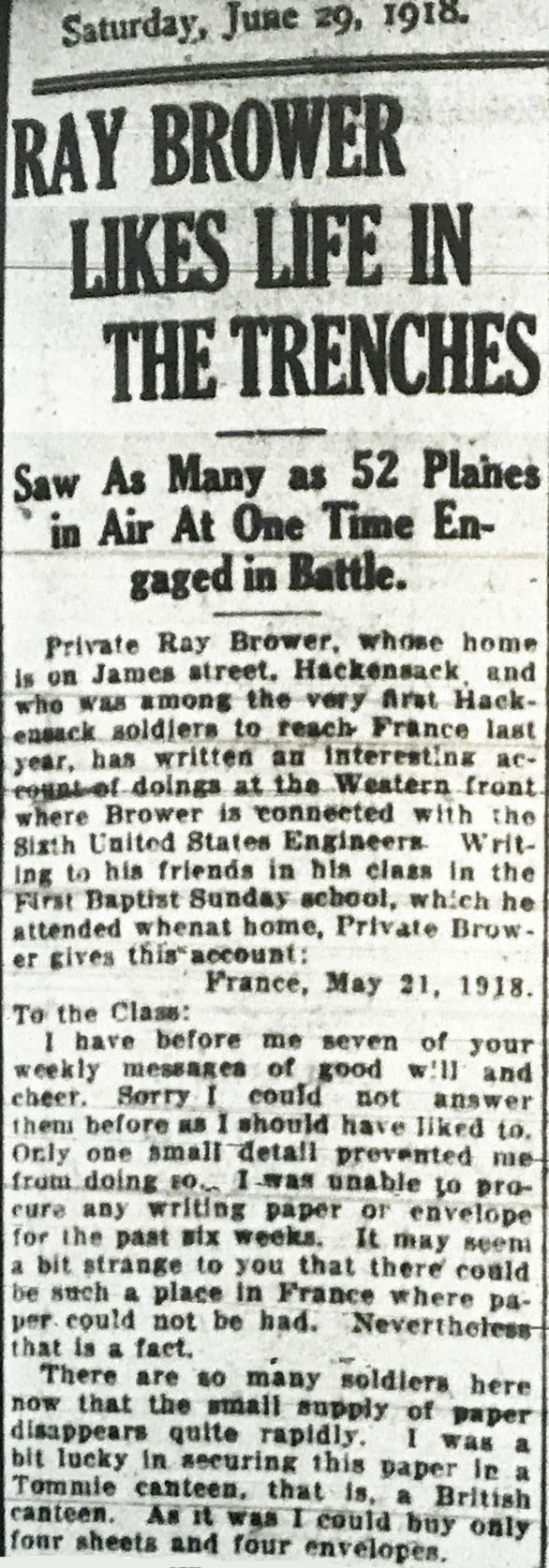 Ray Brower June 29th, 1918